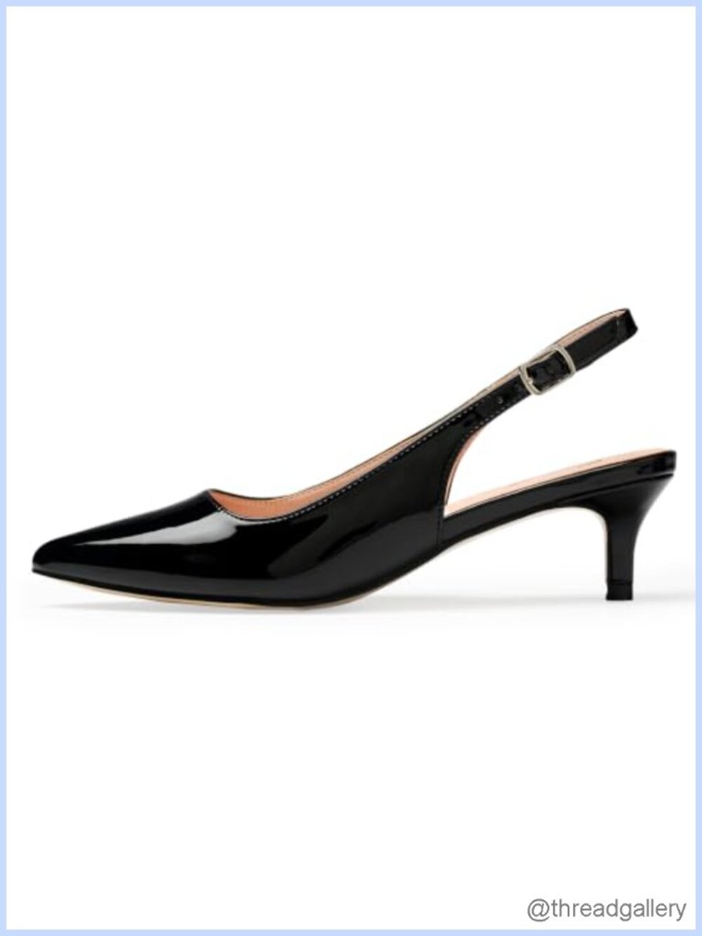 Kitten Heel Slingback Pumps Closed Pointed Toe 2 Inch Low Heels Formal Wedding